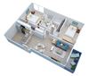 2 Bedroom 2 bath 1,015 square feet C2 Floor Plan